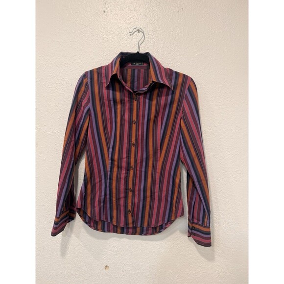 Etro Striped Long Sleeve Button-Up Top Size 40 - Picture 1 of 5